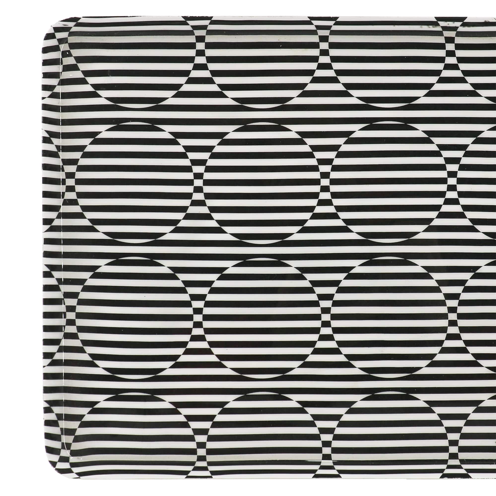 Jonathan Adler x Michaels 8.25" x 10.25" Black & White Geometric Stripe Metal Tray